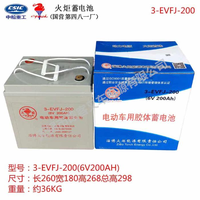 3-EVFJ-200（6V200A 3HR）火炬蓄电池